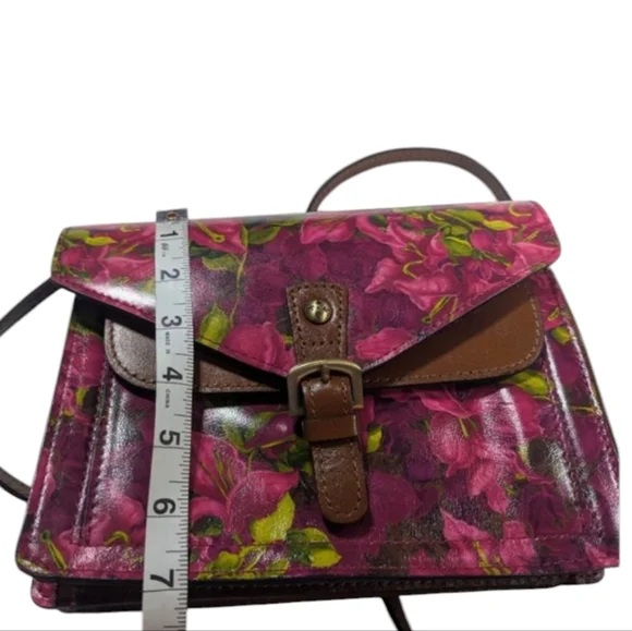 Patricia Nash Bougainvilleas Along The Coast Floral Leather Crossbody Bag